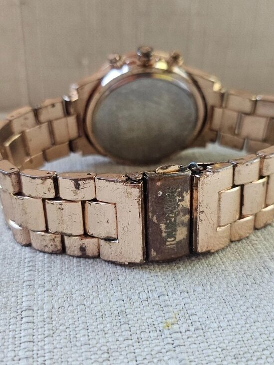 Michael Kors Women Wristwatch Rose Gold Analog Quarts Date Calendar Watch